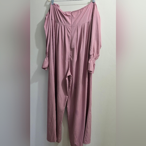 Pink Corset Detail Bardot Wide Leg Maternity Jumpsuit size 8 - Picture 6 of 16